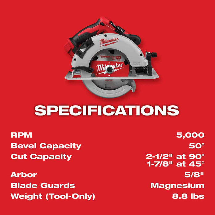 Milwaukee 2631-20 M18 Brushless 7-1/4" Circular Saw Bare Tool - 8