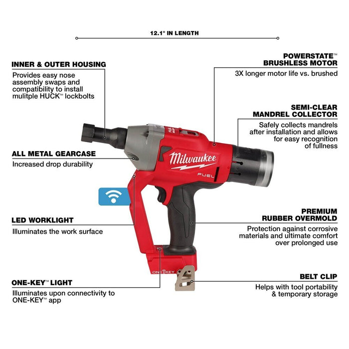 Milwaukee 2661-20 M18 FUEL 1/4" Lockbolt Tool w/ ONE-KEY - 3