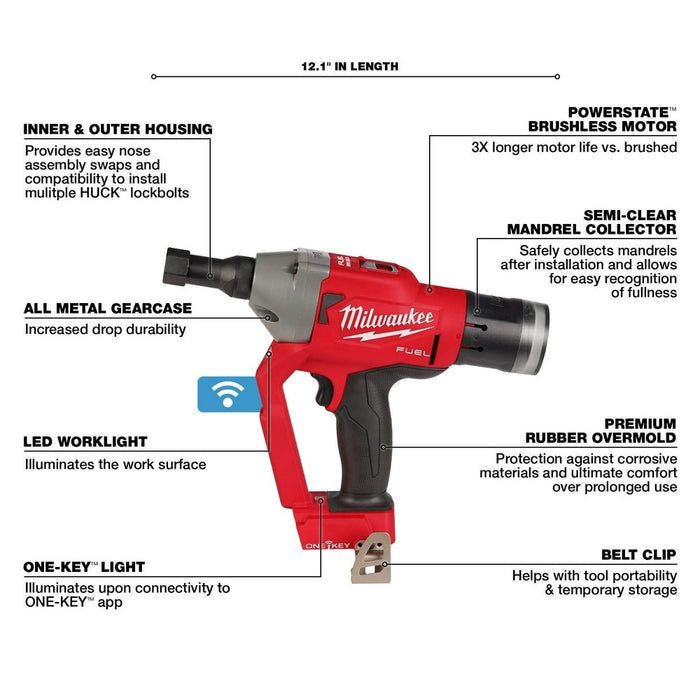 Milwaukee 2661-20 M18 FUEL 1/4" Lockbolt Tool w/ ONE-KEY - 3