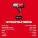 Milwaukee 2666-21B M18 18V Lithium-Ion Brushless Cordless 1/2 in. Impact Wrench with Friction Ring Kit - 5