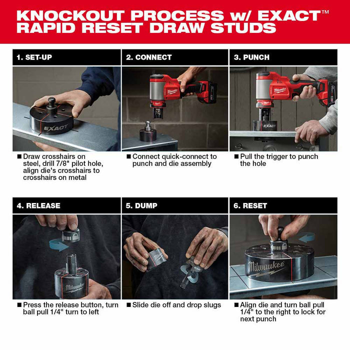 Milwaukee 2676-22 FORCELOGIC M18 10-Ton Knockout Tool 1/2" to 2" Kit - 13