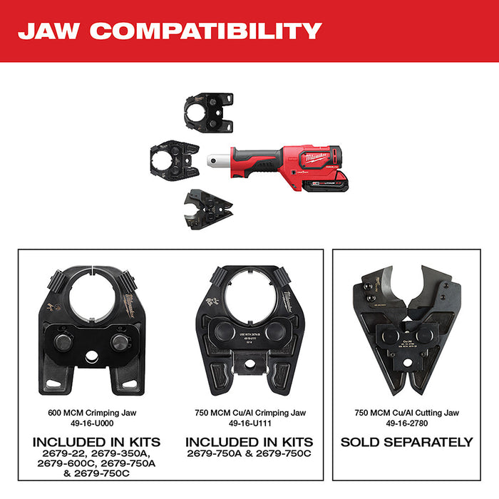 Milwaukee 2679-22 M18 FORCE LOGIC 600 MCM Crimper Kit - 5