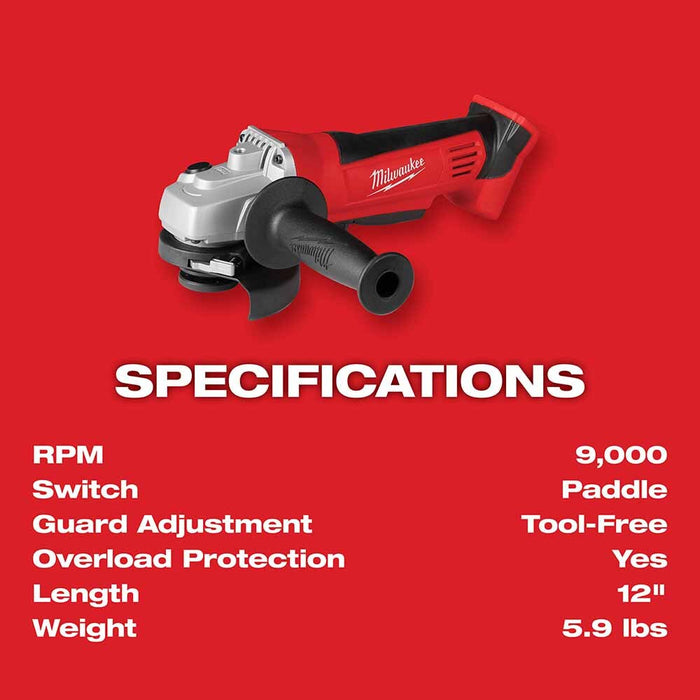Milwaukee 2680-20 M18 4-1/2" Cordless Cut-Off/Grinder (Bare Tool) - 4