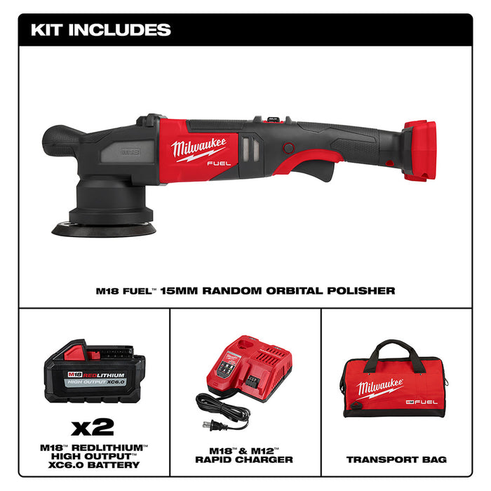 Milwaukee 2684-22HD M18 FUEL 15mm Random Orbital Polisher Kit - 4