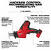 Milwaukee 2695-24 M18 Cordless Combo Compact Hammer Drill/Hackzall/1/4 Hex Impact Driver/Work Light/Charger/2 Battery - 9