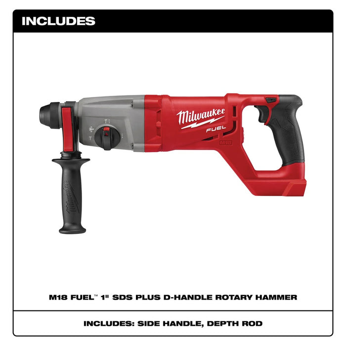 Milwaukee 2713-20 M18 Fuel 1" SDS Plus D-Handle Rotary Hammer Bare Tool - 2