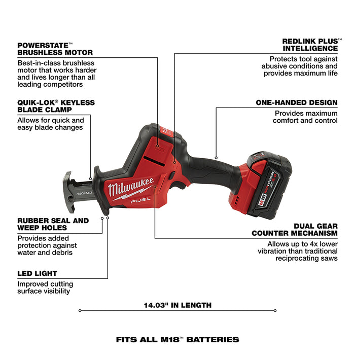 Milwaukee 2719-21 M18 FUEL Hackzall Kit - 13