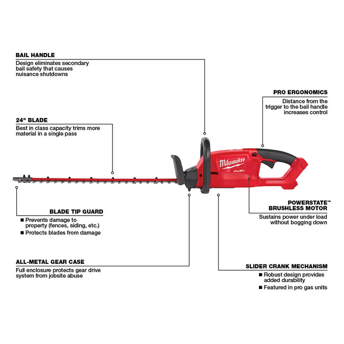 Milwaukee 2726-20 M18 FUEL Hedge Trimmer (Bare Tool) - 7