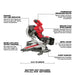 Milwaukee 2734-20 M18 FUEL Dual Bevel Sliding Compound Miter Saw Bare Tool - 7