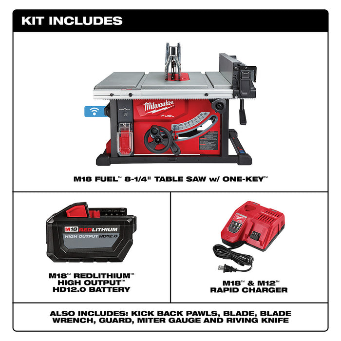 Milwaukee 2736-21HD M18 FUEL 8-1/4" Table Saw with One-Key Kit - 2