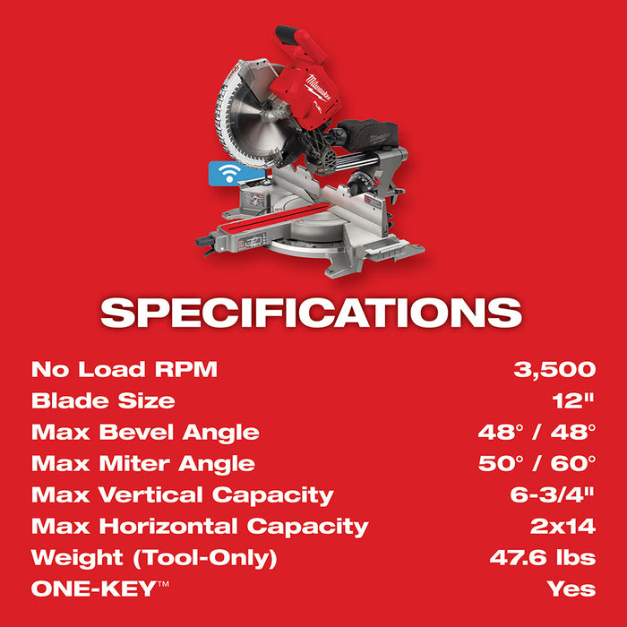 Milwaukee 2739-21HD M18 FUEL 12" Dual Bevel Sliding Compound Miter Saw - Kit - 8