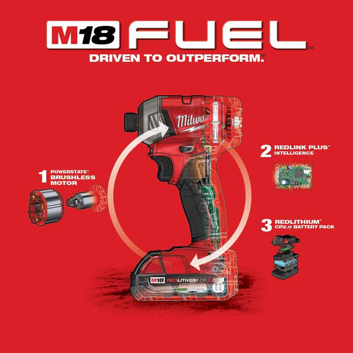 Milwaukee 2760-22CT M18 FUEL SURGE 1/4" Hex Hydraulic Driver Kit - 9