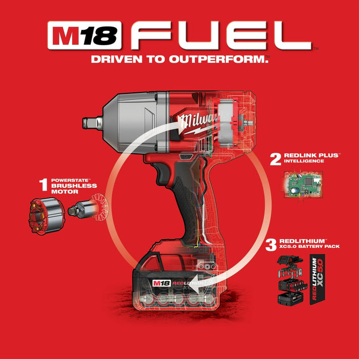 Milwaukee 2767-22GR M18 FUEL HTIW w/ Grease Gun Kit - 7