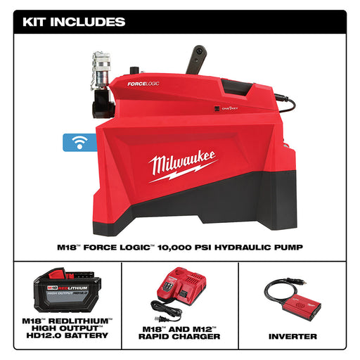 Milwaukee 2774-21HD M18 FORCE LOGIC 10,000psi Hydraulic Pump Kit - 2