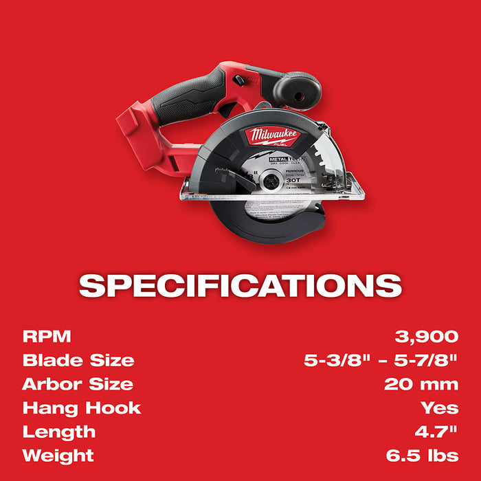 Milwaukee 2782-20 M18 FUEL 5-3/8" - 5-7/8" Metal Circular Saw Bare Tool - 8