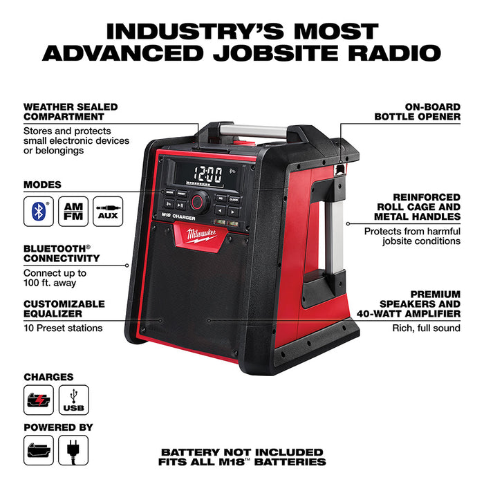 Milwaukee 2792-20 M18 Jobsite Radio/Charger - 7