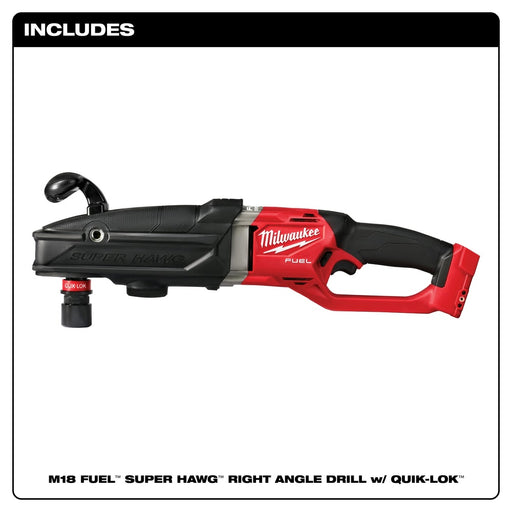 Milwaukee 2811-20 M18 FUEL Super Hawg Right Angle Drill w/Quik-Lok - Bare Tool - 2