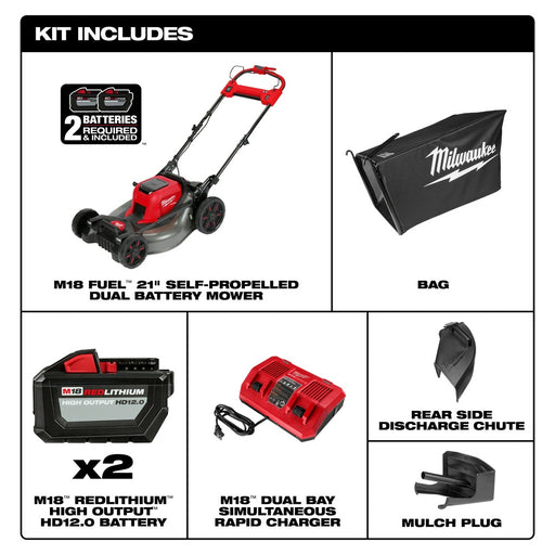 Milwaukee 2823-22HD M18 FUEL™ 21" Self-Propelled Dual Battery Lawn Mower - 2