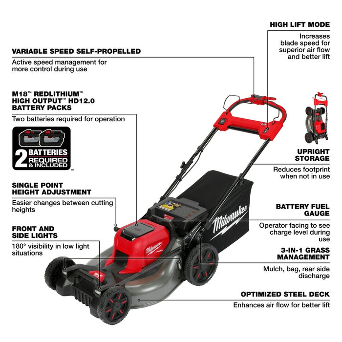 Milwaukee 2823-22HD M18 FUEL™ 21" Self-Propelled Dual Battery Lawn Mower - 7