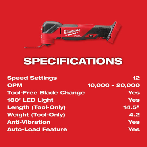 Milwaukee 2836-20 M18 FUEL™ Oscillating Multi-Tool (Bare-Tool) - 8