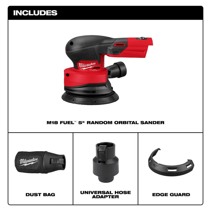 Milwaukee 2837-20 M18 FUEL 5" Random Orbital Sander with Brushless Motor - 8