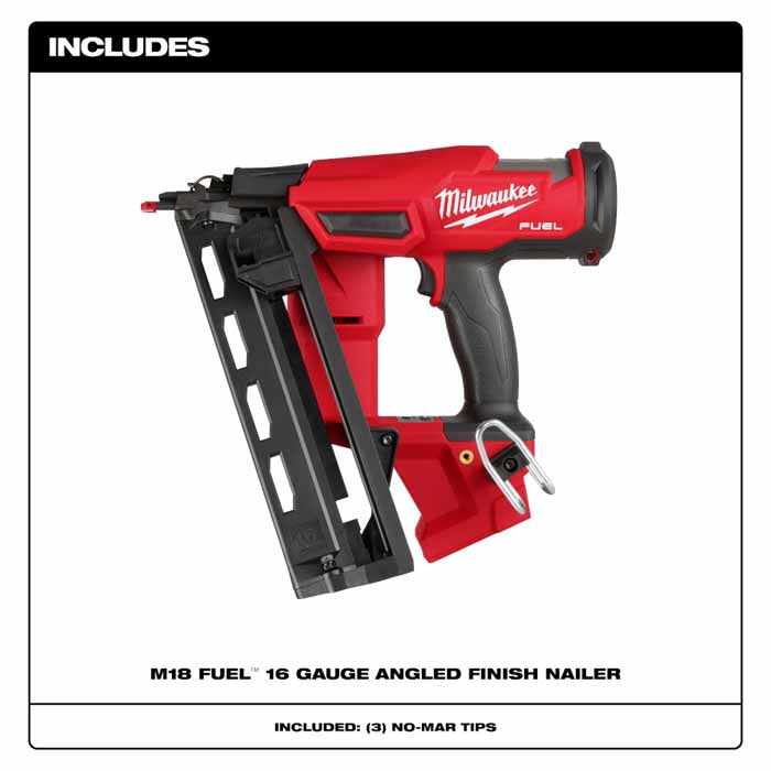 Milwaukee 2841-20 M18 FUEL™ 16 Gauge Angled Finish Nailer - 3