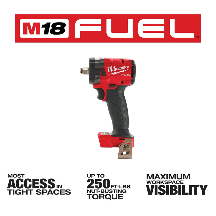 Milwaukee  2855-20  "M18 FUEL™ 1/2 " Compact Impact Wrench w/ Friction Ring Bare Tool " - 3