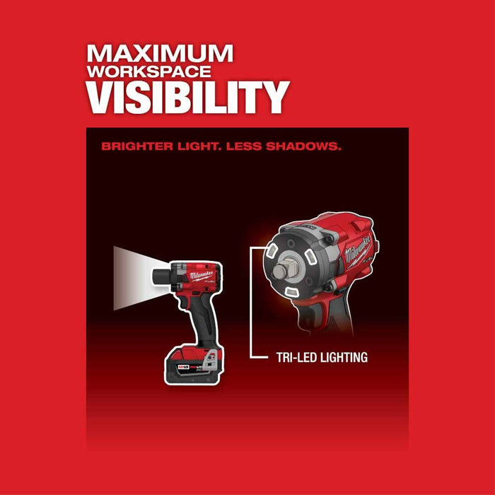 Milwaukee 2855-22 M18 FUEL™ 1/2" Compact Impact Wrench w/ Friction Ring Kit - 8