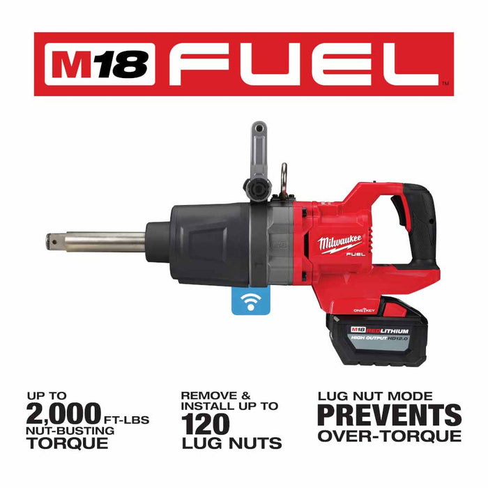 Milwaukee  2869-22HD M18 FUEL™ 1" D-Handle Ext. Anvil High Torque Impact Wrench w/ ONE-KEY™ - 3