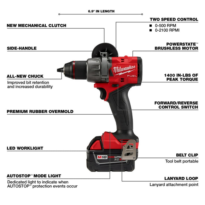 Milwaukee 2903-22 M18 FUEL 1/2" Drill/Driver Kit - 8