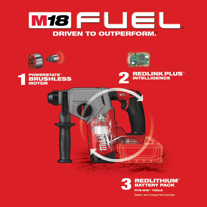 Milwaukee 2912-20 M18 FUEL™ 1" SDS Plus Rotary Hammer - 3