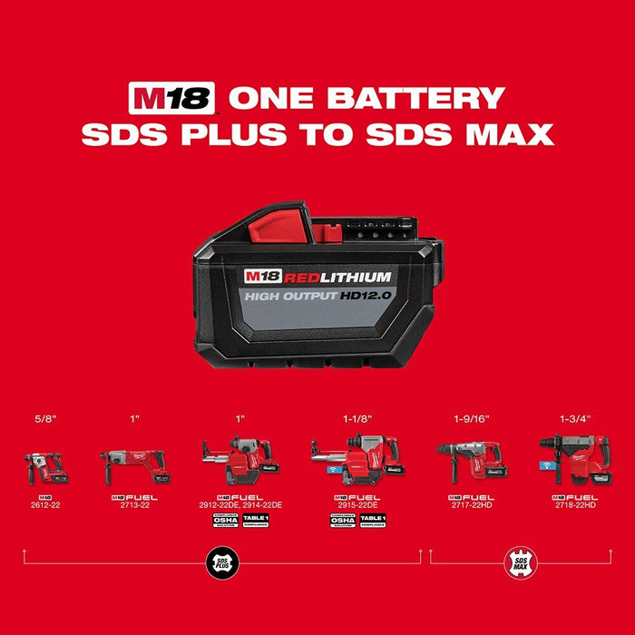 Milwaukee 2914-22DE M18 FUEL™ 1" SDS Plus Rotary Hammer w/ ONE-KEY™ Dust Extractor Kit - 9