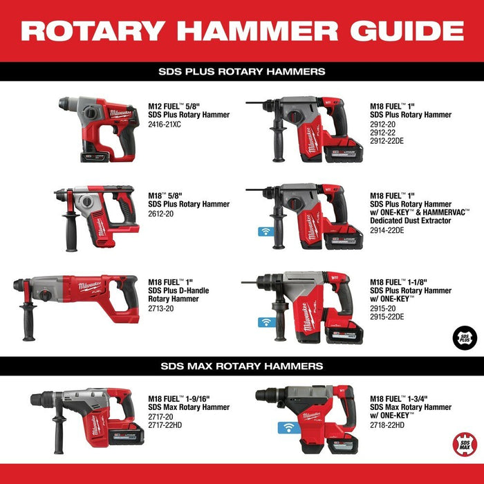 Milwaukee 2915-20 M18 FUEL 1-1/8 SDS Plus Rotary Hammer Bare Tool - 20