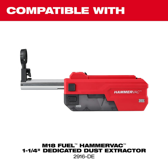 Milwaukee 2916-20 M18 FUEL 1-1/4" SDS Plus D-Handle Rotary Hammer w/ ONE-KEY - 10