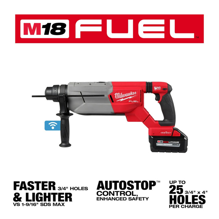 Milwaukee 2916-22 M18 FUEL 1-1/4" SDS Plus D-Handle Rotary Hammer Kit w/ ONE-KEY - 3