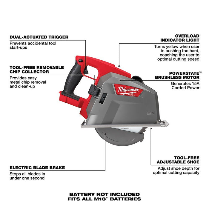 Milwaukee 2982-20 M18 FUEL 8" Metal Cutting Circular Saw (Tool Only) - 6