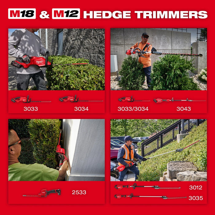 Milwaukee 3033-21 M18 FUEL 24" Hedge Trimmer Kit - 10