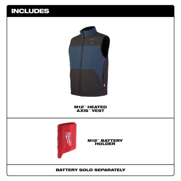 Milwaukee 305BL-20 M12 Heated AXIS Vest Blue (Vest Only) - 7