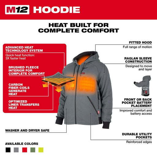 Milwaukee 306B-20 M12 Heated Hoodie Black (Hoodie Only) - 2