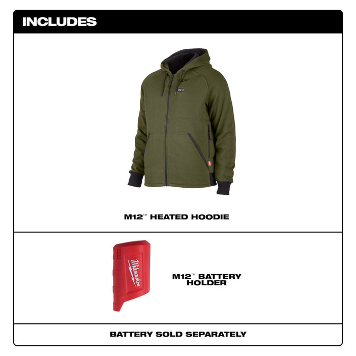 Milwaukee 306GN-20 M12 Heated Hoodie Green (Hoodie Only) - 6