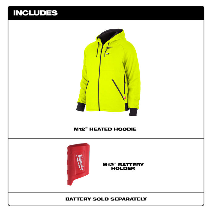 Milwaukee 306HV-20 M12 Heated Hoodie Hi-Vis (Hoodie Only) - 6