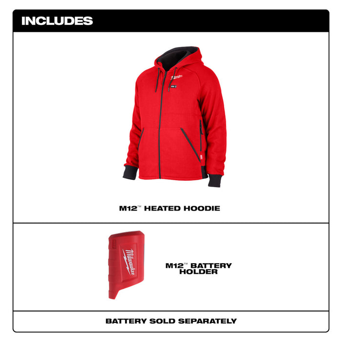 Milwaukee 306R-20 M12 Heated Hoodie Red (Hoodie Only) - 8