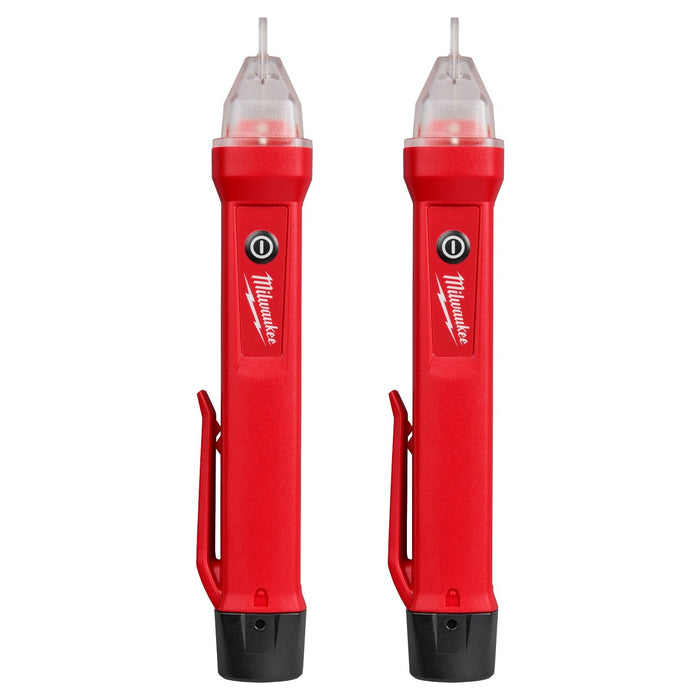 Milwaukee 3200D-20 Non-Contact Voltage Detector 50V to 1000V AC with Audible LED Alerts (2 Pack)