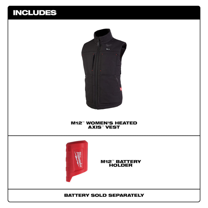 Milwaukee 334B-20 M12 Women's Heated AXIS Vest Black (Vest Only) - 8