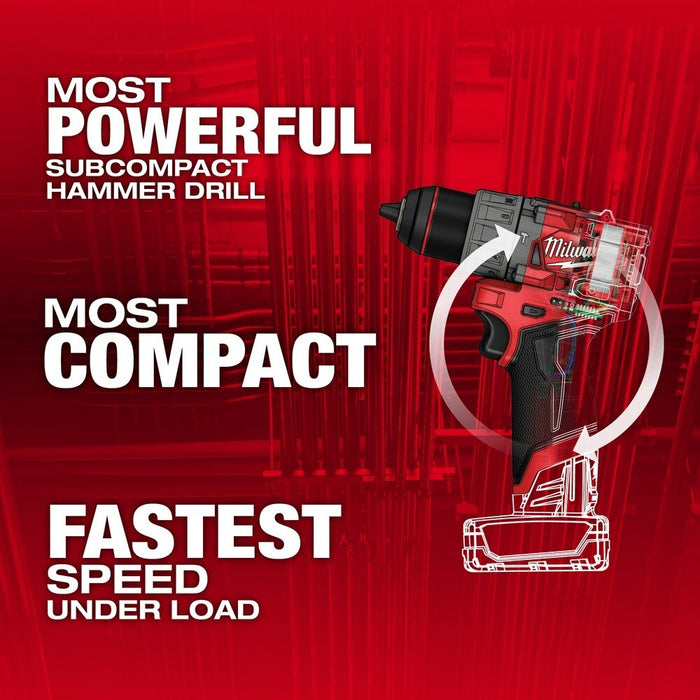 Milwaukee 3404-20 M12 FUEL 1/2" Hammer Drill/Driver - 2