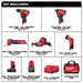 Milwaukee 3497-25 M12 FUEL 12-Volt Lithium-Ion Cordless 5-Tool Combo Kit w/(2) Batteries and Bag - 3