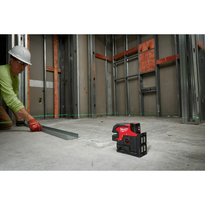 Milwaukee 3624-20 M12 Green Laser - Cross Line & 4-Points - 4