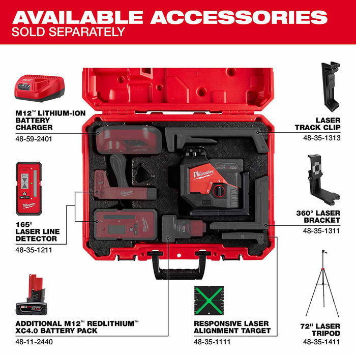 Milwaukee 3631-21 M12 Green Single Plane Laser Kit - 4