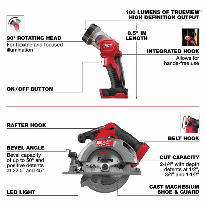 Milwaukee 3697-25 M18 FUEL 5-Tool Combo Kit - 10