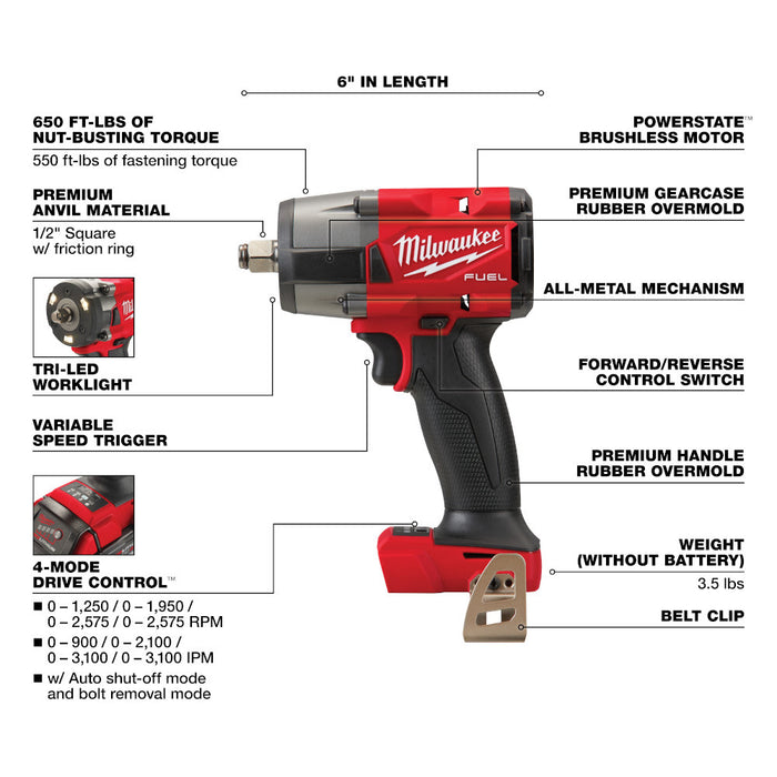 Milwaukee 3697-27 M18 Fuel 7-Tool Combo Kit - 4